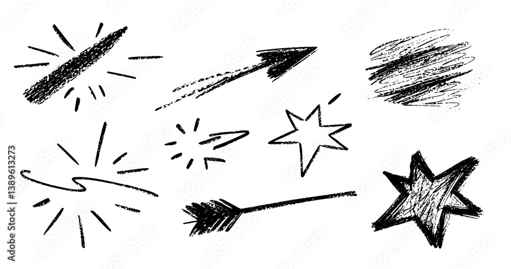Poster the isolated modern set includes movement lines, comic book-style speed and boom symbols, humorous b