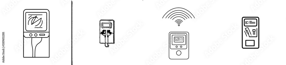 Aufkleber isolated thin line icon for ui and ux representing atm service in a hotel, suitable for websites or 