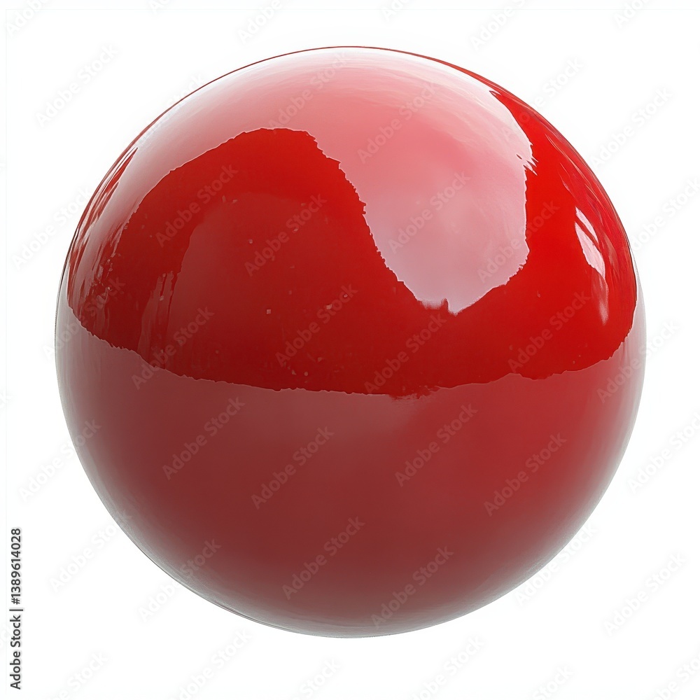 Aufkleber glossy red sphere with smooth surface and reflections isolated on white background