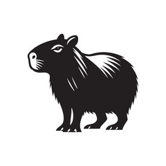 Capybara Silhouette - Illustration of Capybara - Capybara Vector - Minimalist Capybara  Animal Design.
