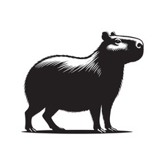 Capybara Silhouette - Illustration of Capybara - Capybara Vector - Minimalist Capybara  Animal Design.