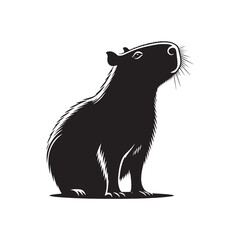 Capybara Silhouette - Illustration of Capybara - Capybara Vector - Minimalist Capybara  Animal Design.
