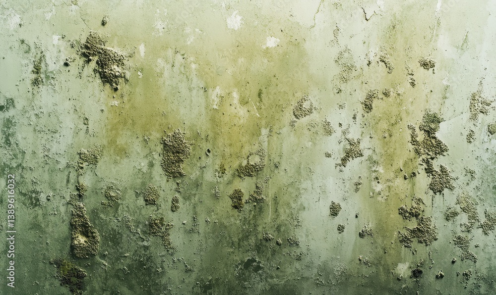 Fototapete grunge texture background with green and yellow tones showing weathered wall surface with abstract p