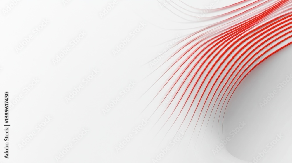 Poster abstract red and white wave background with smooth lines and curves