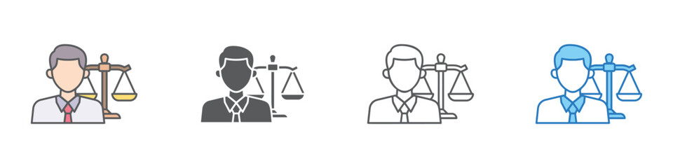 Law Icon Set Multiple Style Vector Collection