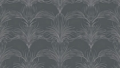 Elegant Gray Background with Silver Leaf Pattern Design Texture