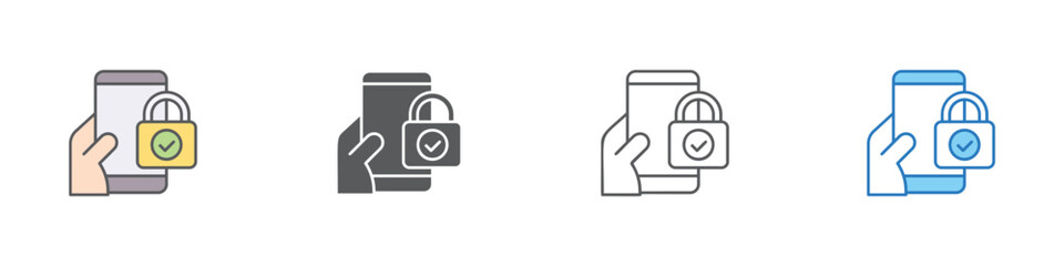 Lock Icon Set Multiple Style Vector Collection