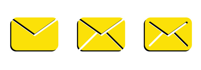 E-mail icon, mail icon, envelope icon, Gmail vector illustration isolated on white background.