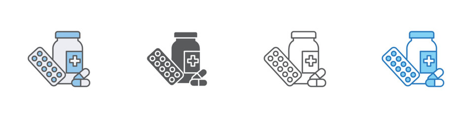 Medicine Icon Set Multiple Style Vector Collection