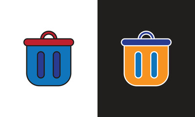 Trash bin logo icon. Good icon logo for health, education, industry, entertainment and web.