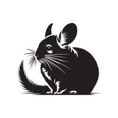 Chinchilla Vector - Minimalist Chinchilla Silhouette - Illustration Of Chinchilla - Chinchilla Animal Design.
