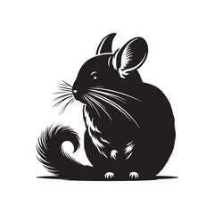 Chinchilla Vector - Minimalist Chinchilla Silhouette - Illustration Of Chinchilla - Chinchilla Animal Design.