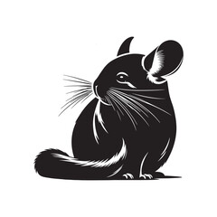 Chinchilla Vector - Minimalist Chinchilla Silhouette - Illustration Of Chinchilla - Chinchilla Animal Design.