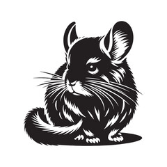 Chinchilla Vector - Minimalist Chinchilla Silhouette - Illustration Of Chinchilla - Chinchilla Animal Design.
