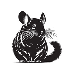 Chinchilla Vector - Minimalist Chinchilla Silhouette - Illustration Of Chinchilla - Chinchilla Animal Design.