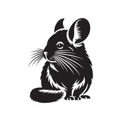 Chinchilla Vector - Minimalist Chinchilla Silhouette - Illustration Of Chinchilla - Chinchilla Animal Design.