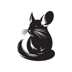 Chinchilla Vector - Minimalist Chinchilla Silhouette - Illustration Of Chinchilla - Chinchilla Animal Design.