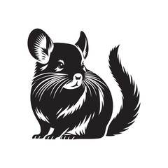 Chinchilla Vector - Minimalist Chinchilla Silhouette - Illustration Of Chinchilla - Chinchilla Animal Design.