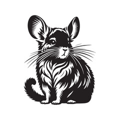 Chinchilla Vector - Minimalist Chinchilla Silhouette - Illustration Of Chinchilla - Chinchilla Animal Design.