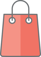 A simple yet stylish coral shopping bag icon, perfect for websites, apps, and marketing materials related to online shopping, retail, or ecommerce.
