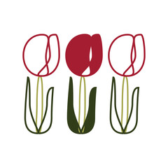 tulips floral background. Vector flower pattern