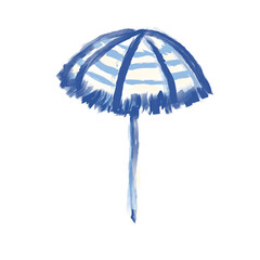 Beach umbrella watercolor © Shalom
