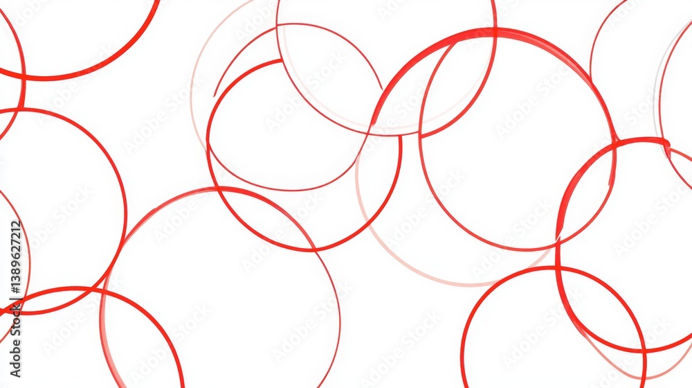 Poster abstract red circles on white background for modern design elements