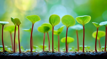 Macro detail of baby beet greens, soft lighting, textured edges and ruby red stems