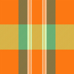 Vibrant autumnal plaid pattern in orange, gold, green  brown. Perfect for textile design, fall fashion, or seasonal branding.  This cheerful, textured image evokes warmth and style. © SolaruS