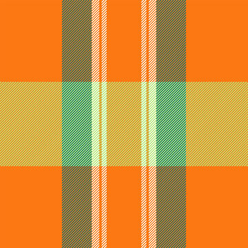 Vibrant autumnal plaid pattern in orange, gold, green  brown. Perfect for textile design, fall fashion, or seasonal branding.  This cheerful, textured image evokes warmth and style.