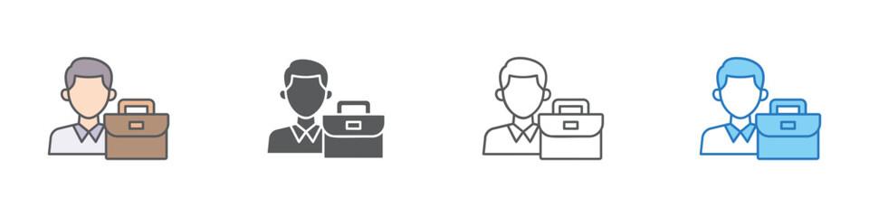 Profession Icon Set Multiple Style Vector Collection