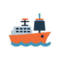 Obraz premium Illustration of cargo ship vessel boat vector design for maritime transport icon