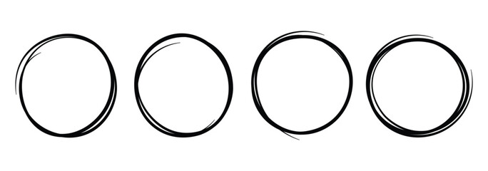 Hand drawn circle highlight marker style clipart graphic