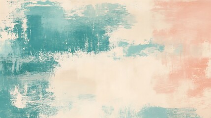 Obraz premium Abstract teal, peach, beige painted texture.