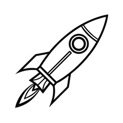rocket line art vector illustration