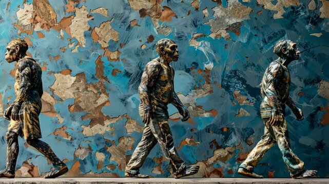 Human evolution, conceptual illustration