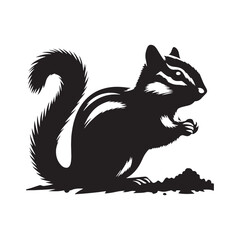 Chipmunk Silhouette - Illustration Of Chipmunk - Minimalist Chipmunk Vector.