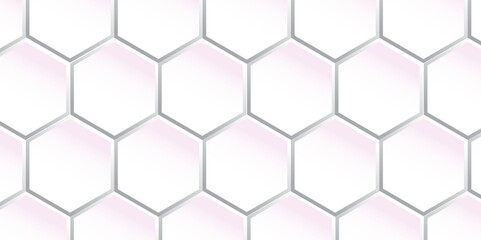 White hexagon honeycomb texture background.