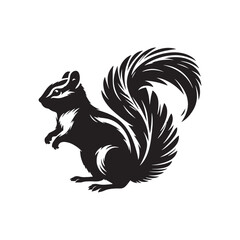 Chipmunk Silhouette - Illustration Of Chipmunk - Minimalist Chipmunk Vector.
