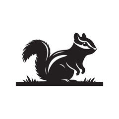 Chipmunk Silhouette - Illustration Of Chipmunk - Minimalist Chipmunk Vector.