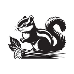 Chipmunk Silhouette - Illustration Of Chipmunk - Minimalist Chipmunk Vector.