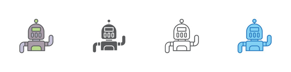 Robot Icon Set Multiple Style Vector Collection