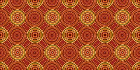 African ethnic traditional native pattern. Seamless pattern beautiful Kitenge, chitenge, dutch wax, and Ankara style. Design for carpet, wallpaper, clothing, wrapping, fabric, cover, dress. Vector
