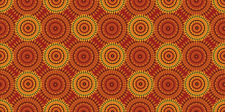 African ethnic traditional native pattern. Seamless pattern beautiful Kitenge, chitenge, dutch wax, and Ankara style. Design for carpet, wallpaper, clothing, wrapping, fabric, cover, dress. Vector