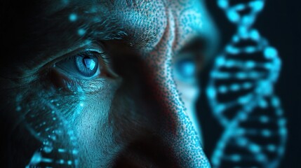 Futuristic Vision of Doctor with Digital Face Blending Technology