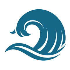 Naklejka premium Ocean Wave Illustration Abstract Teal Blue Water Design