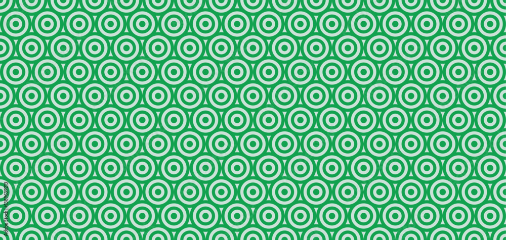 Poster seamless green abstract pattern with concentric circular shapes, bold modern geometric vector backgr