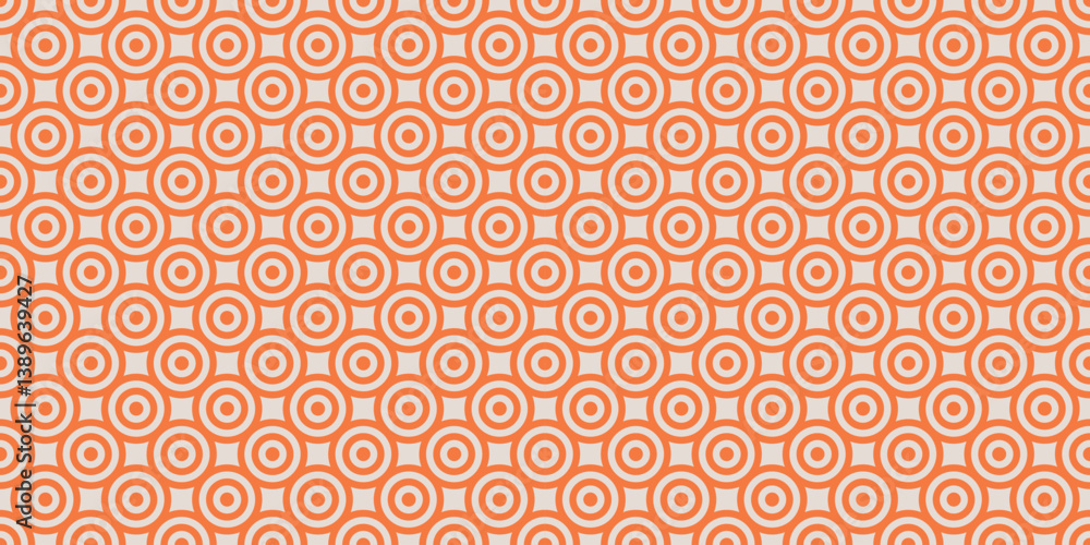 Poster orange concentric circle seamless pattern with geometric symmetry and modern abstract design ideal f