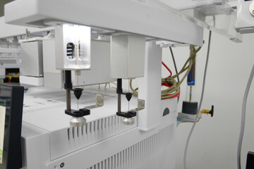 Mass detector coupled with GC-MS - Gas Chromatography. Analytical laboratory.	