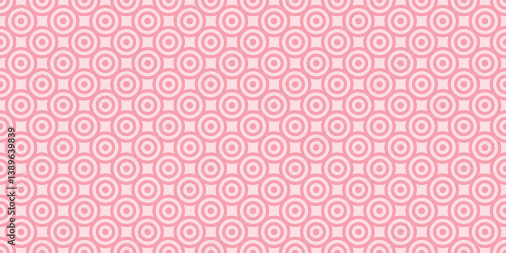 Poster seamless pink geometric pattern with concentric circles and diamonds on light background ideal for w
